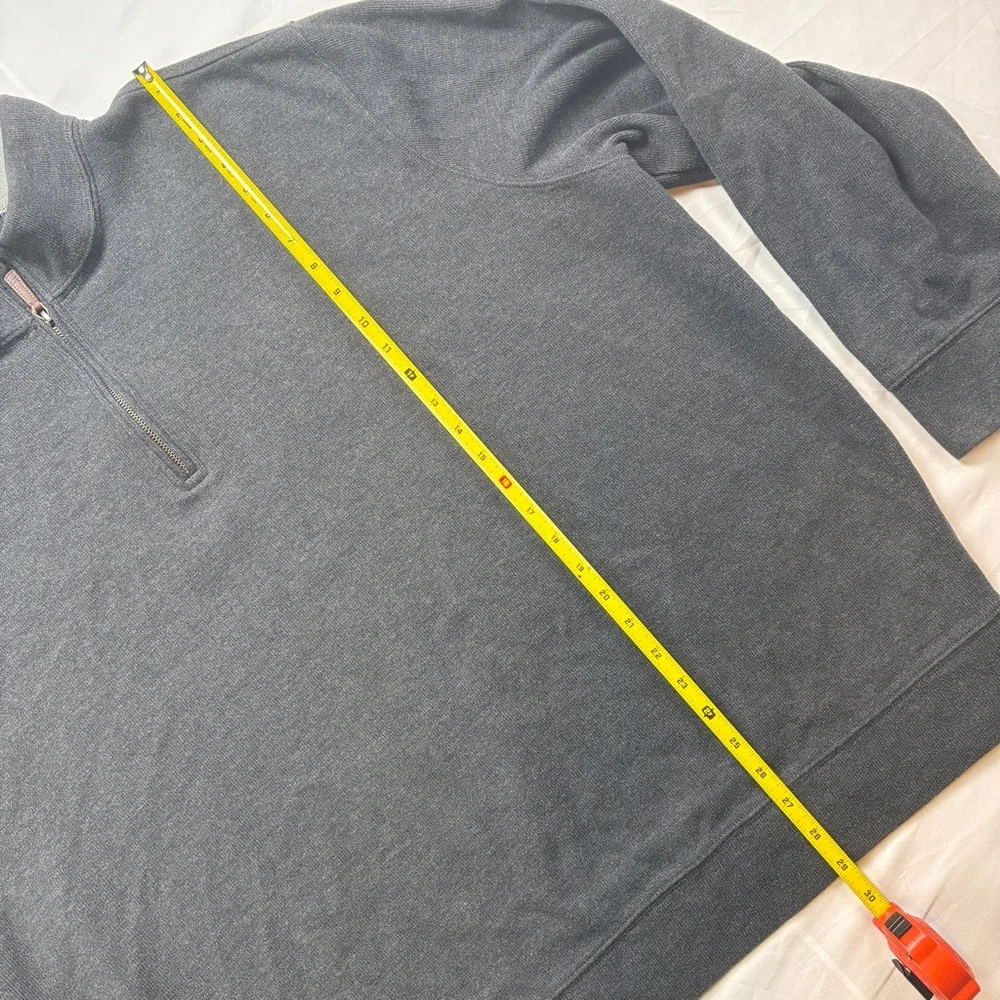 Lands' End Men's Charcoal 1/4Zip-Up Sweater